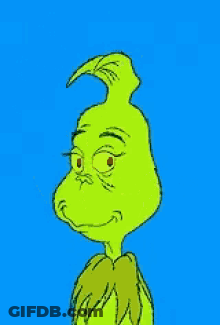 A Cartoon Of Grinch With A Blue Background GIF