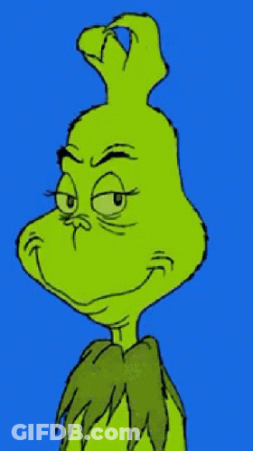 A Cartoon Of Grinch With The Words Boom Written On It GIF