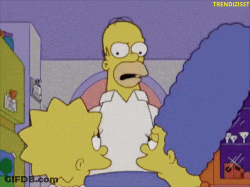 A Cartoon Of Homer Simpson And Lisa Simpson With The Words Trendizisst At The Top GIF
