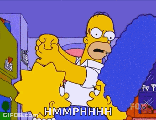 Homer And Marge Simpson With Hmmphhhh Text GIF