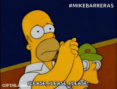 A Cartoon Of Homer Simpson Asking For A Please GIF