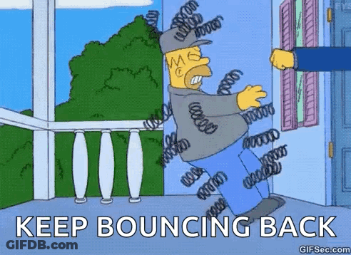 A Cartoon Of Homer Simpson Being Chased By A Man With Springs On His Feet . GIF