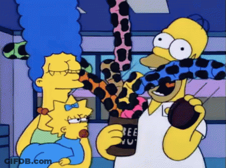 A Cartoon Of Homer Simpson Holding A Jar That Says Bee Nu GIF