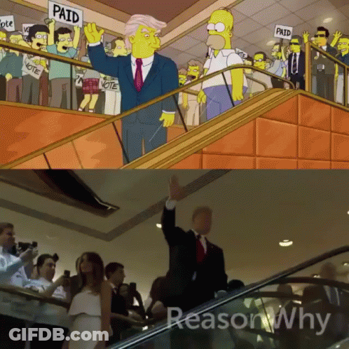 A Cartoon Of Homer Simpson Holding Up A Sign That Says Paid GIF