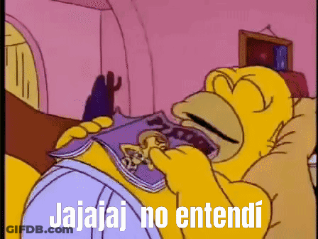 A Cartoon Of Homer Simpson Laying On A Bed Reading A Magazine With The Words Jajaj No Entendi Below Him GIF