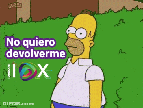 A Cartoon Of Homer Simpson Says No Quiero Devolverme In Spanish GIF