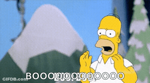 A Cartoon Of Homer Simpson Screaming With The Words Booo Written Below Him GIF