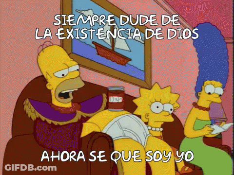 A Cartoon Of Homer Simpson Sitting On A Couch With Marge And Lisa Behind Him GIF