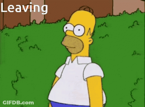 Homer Simpson Standing With Leaving Text GIF