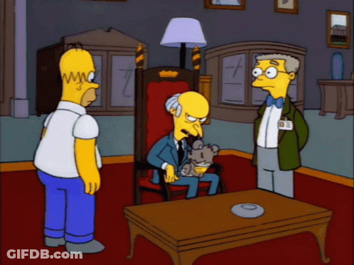 A Cartoon Of Homer Simpson Standing Next To A Man GIF