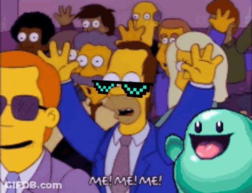 Homer Wearing Sunglasses Saying Me Me Me GIF