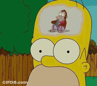 Homer Simpson With Monkey In His Mind GIF