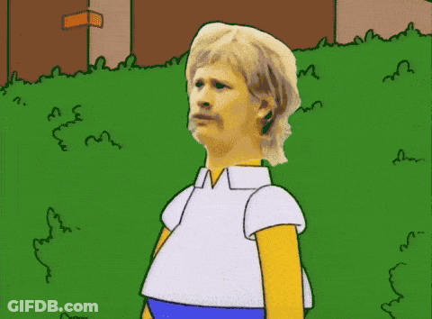 A Cartoon Of Homer Simpson With A White Shirt And Blue Shorts GIF