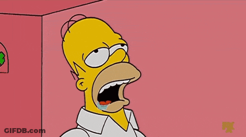 A Cartoon Of Homer Simpson With His Mouth Open And Tears Running Down His Face GIF