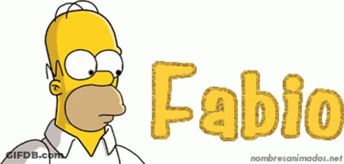 A Cartoon Of Homer Simpson With The Name Fabio GIF