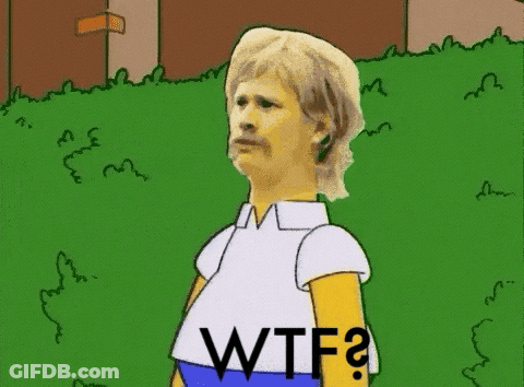A Cartoon Of Homer Simpson With The Words Wtf Written On His Shirt GIF