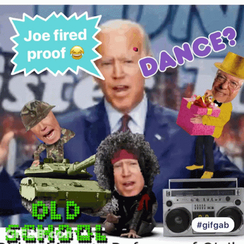 Cartoon Joe Biden With Joe Fired Proof Text GIF
