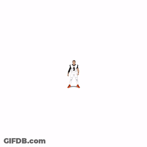 A Cartoon Of Joe Burrow From Cincinnati Holding His Fist Up GIF