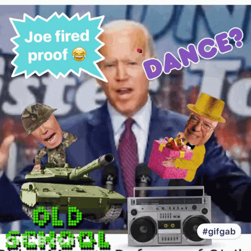 Joe Fired Proof Cartoon With Soldier On Tank GIF