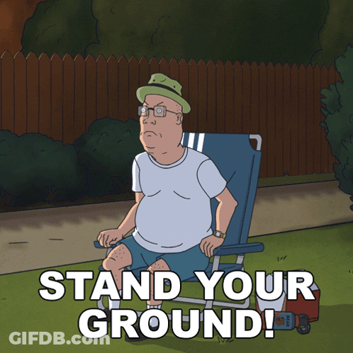 A Cartoon Of King Billy Sitting In A Chair With The Words Stand Your Ground Below Him GIF