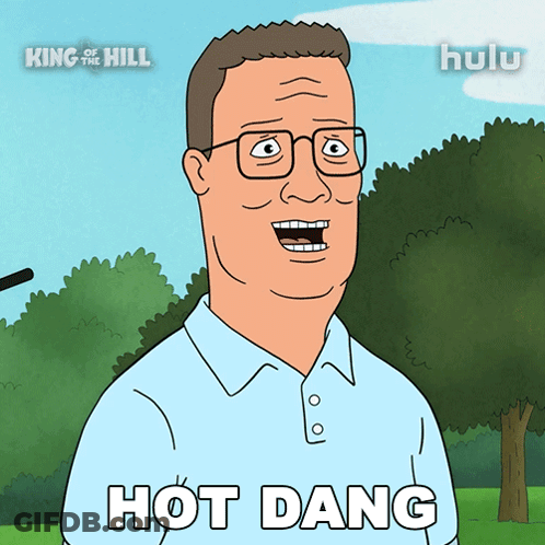 A Cartoon Of King Of The Hill With The Words Hot Dang GIF