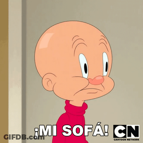 A Cartoon Of Looney Tunes Says Mi Sofa Cn GIF