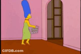 Marge Simpson Carrying Purple Laundry Basket GIF