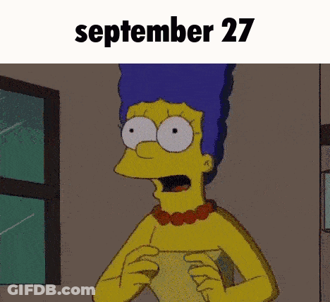A Cartoon Of Marge Simpson With The Date September 27 On The Bottom GIF