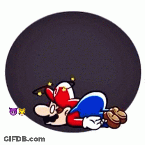 A Cartoon Of Mario And A Ghost With The Words Game Over Above Them GIF
