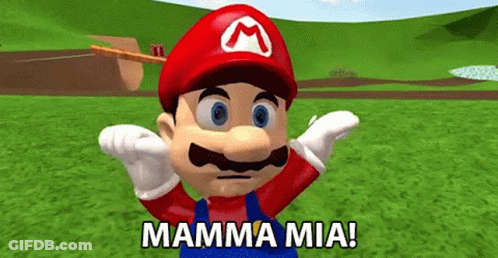 A Cartoon Of Mario Saying Mamma Mia In A Video Game GIF