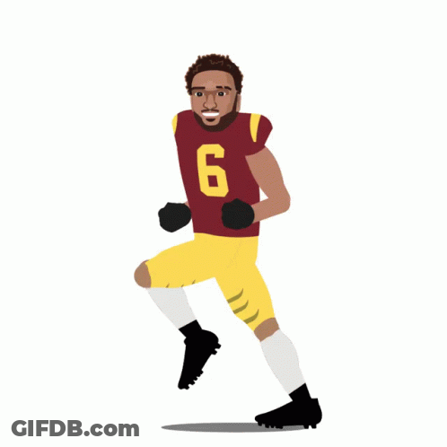 A Cartoon Of Michael Pittman Jr Holding A Football In The Air GIF
