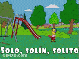 A Cartoon Of Milhouse Playing In A Park With The Words Solo Solin Solito GIF