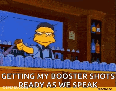 Moe From Simpsons Getting Booster Shots GIF