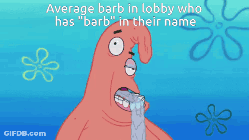 Patrick From SpongeBob Average Barb Lobby GIF