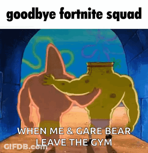 A Cartoon Of Patrick Star And Shrek Hugging Each Other GIF