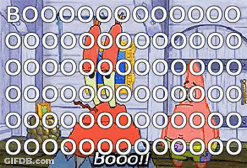 A Cartoon Of Patrick Star And Spongebob Saying Boo GIF