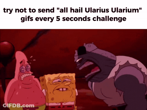 A Cartoon Of Patrick Star And Spongebob Saying " Try Not To Send " GIF