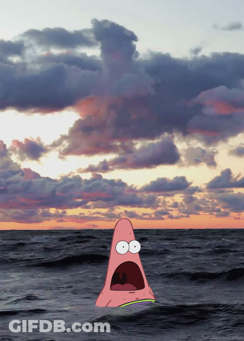 Patrick Star Floating In Ocean GIF