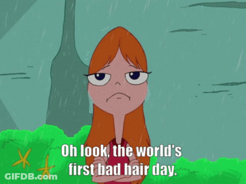 A Cartoon Of Perry The Platypus Says " Oh Look The World 'S First Bad Hair Day .. " GIF