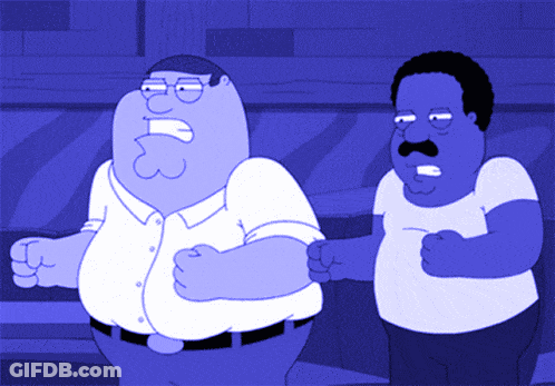 A Cartoon Of Peter Griffin And A Cartoon Of Chico From Family Guy GIF