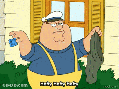 A Cartoon Of Peter Griffin Holding A Condom And A Pair Of Socks Says Hefty Hefty Hefty GIF
