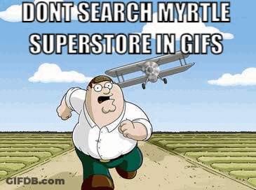 A Cartoon Of Peter Griffin Running Down A Road With A Plane Flying In The Background GIF