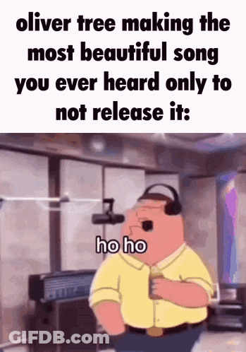 A Cartoon Of Peter Griffin Singing A Song About Oliver Tree Making The Most Beautiful Song GIF