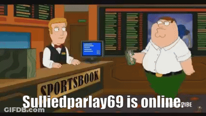 A Cartoon Of Peter Griffin Standing In Front Of A Sportsbook Counter GIF