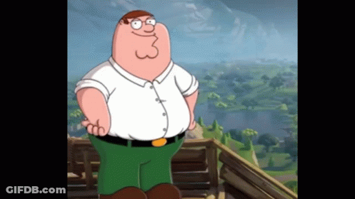 A Cartoon Of Peter Griffin Standing On A Balcony GIF