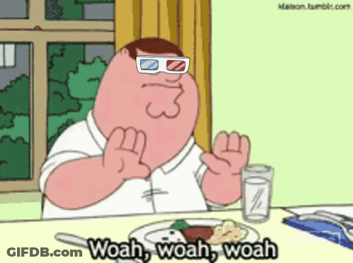 A Cartoon Of Peter Griffin Wearing 3D Glasses GIF