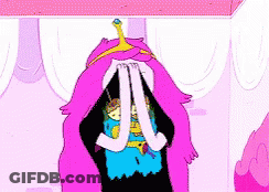 A Cartoon Of Princess Bubblegum Holding A Crown On Her Head GIF