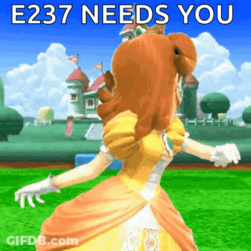 A Cartoon Of Princess Daisy With The Words E237 Needs You GIF