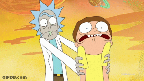 A Cartoon Of Rick And Morty Is Being Displayed On A Screen GIF