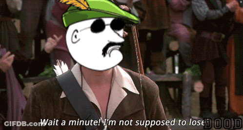 A Cartoon Of Robin Hood Says Wait A Minute I 'M Not Supposed To Lose Wood GIF